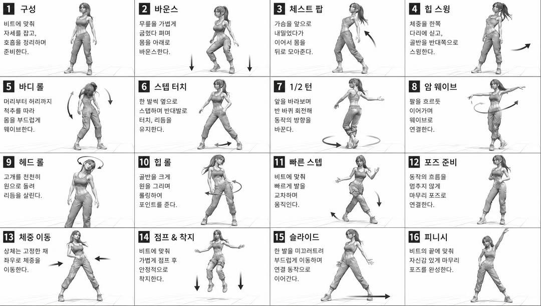 舞蹈动作参考表