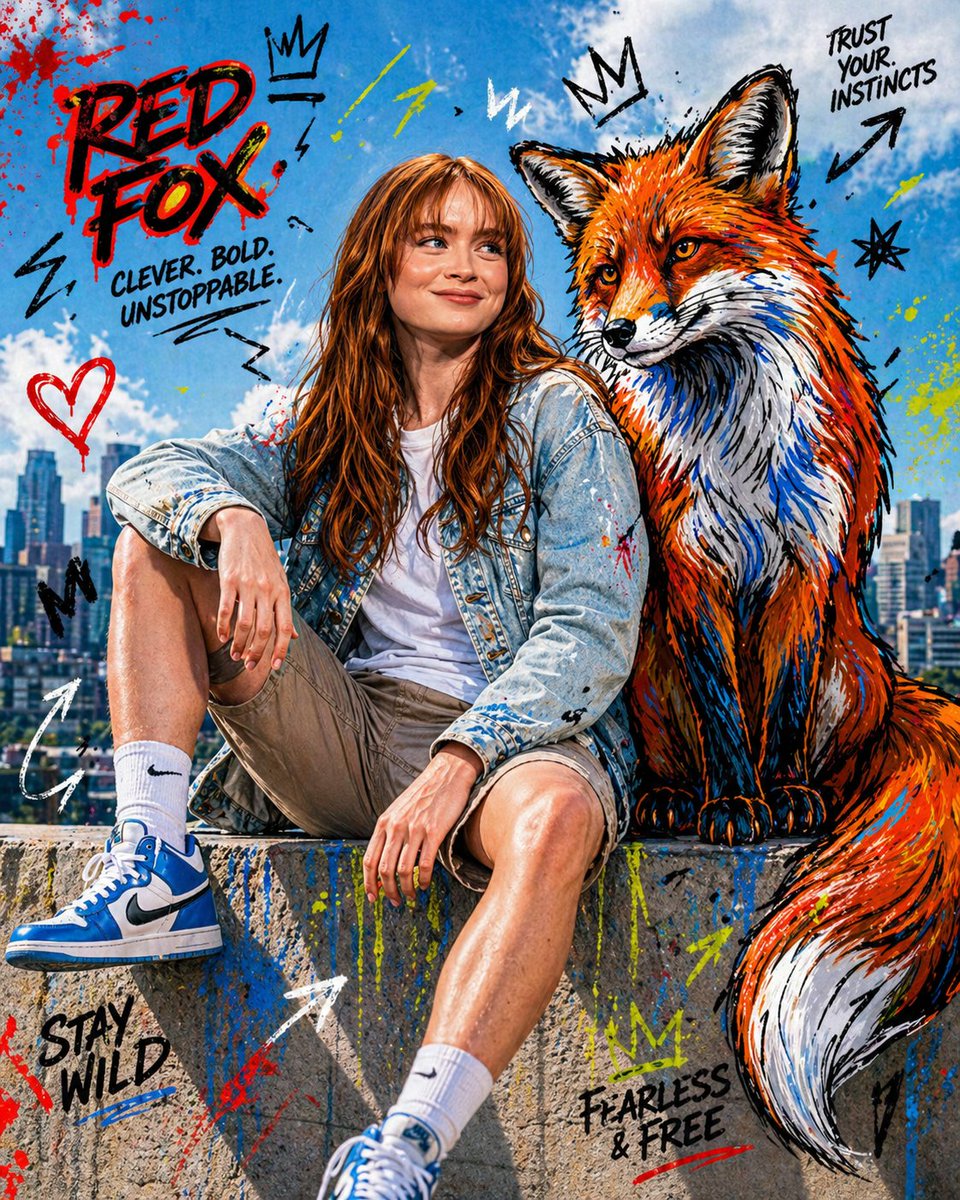 融合卡通角色的混合媒介时尚大片