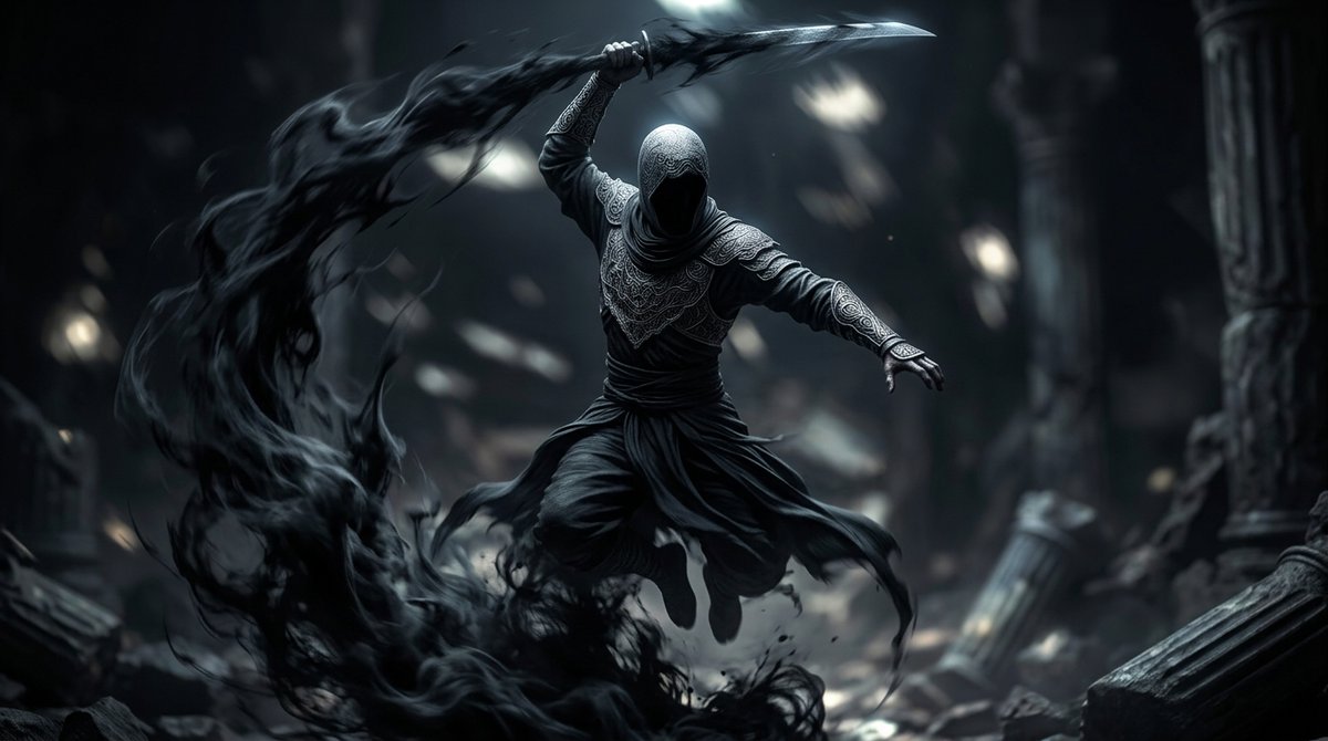 废墟神殿中的暗影刺客