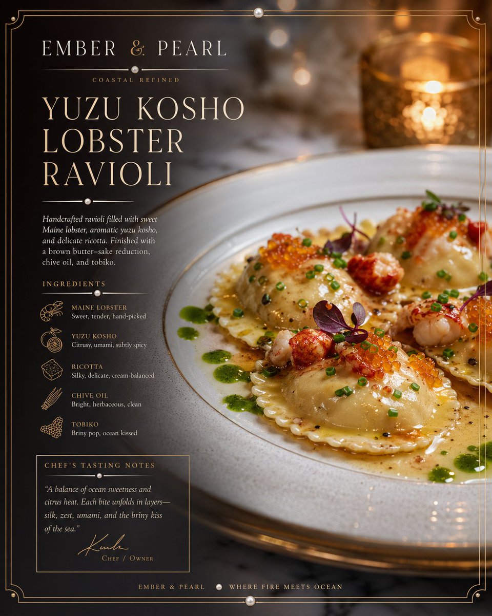 奢华餐饮菜单海报