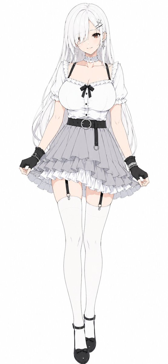 单色动漫哥特风连衣裙少女