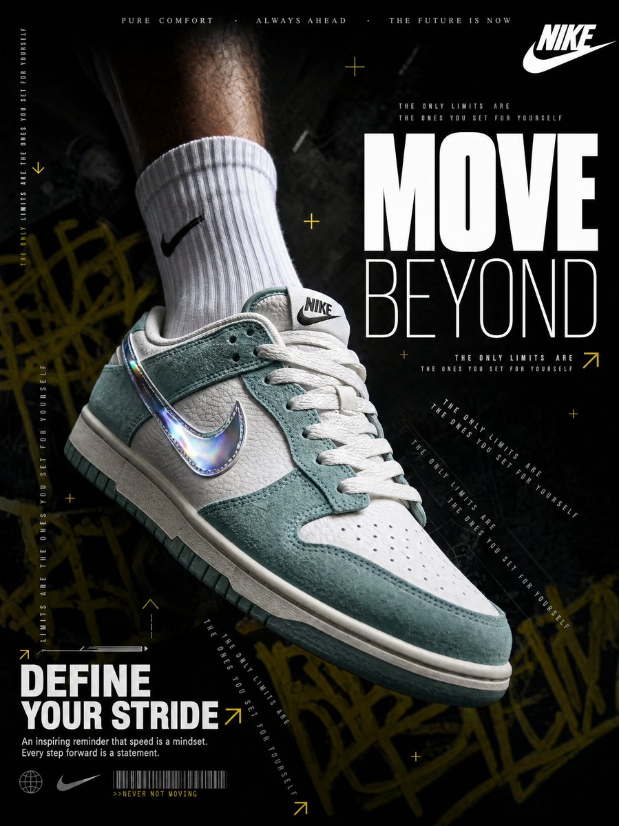 4K Nike 运动鞋广告提示词