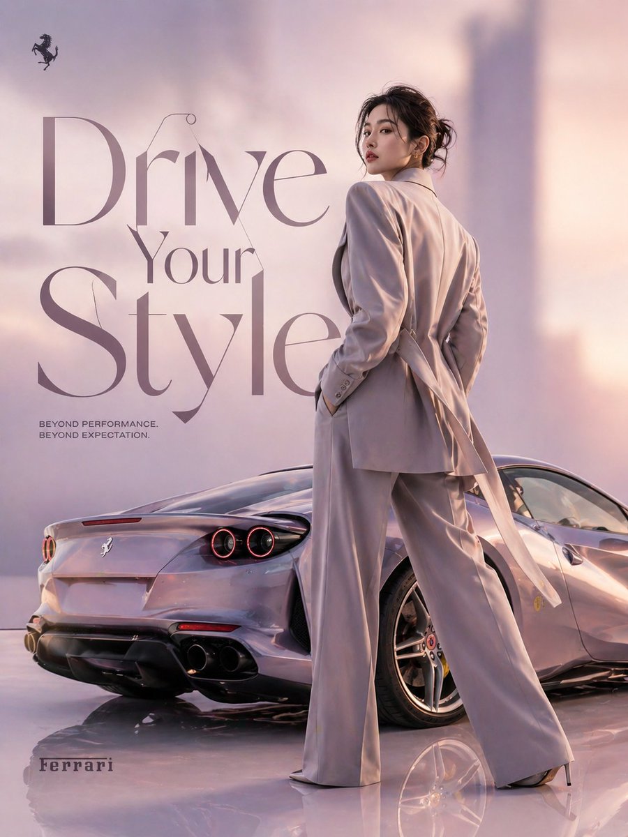 韩国模特与豪华跑车广告