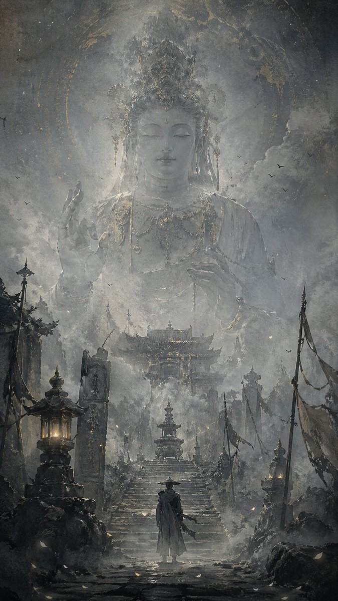 东方水墨奇幻插画