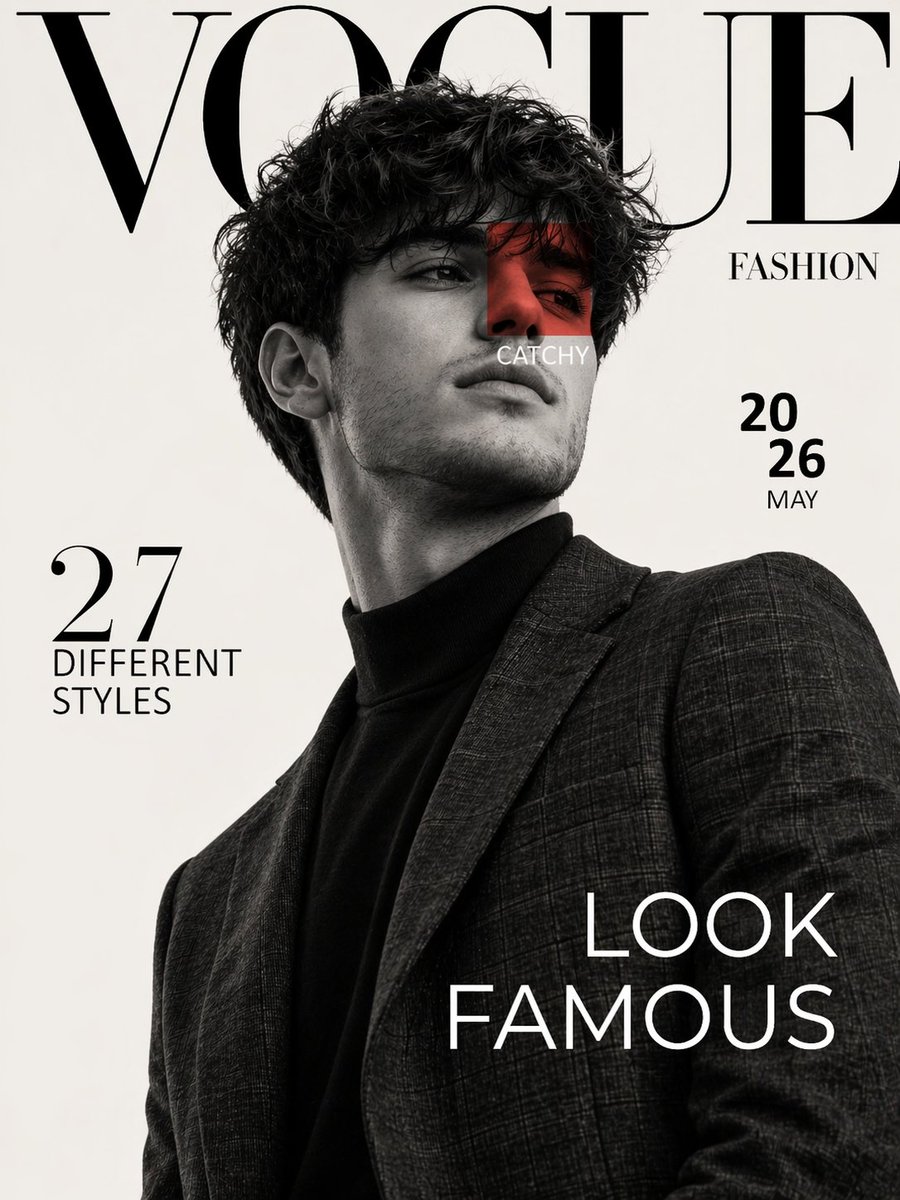 奢华时尚杂志封面提示词