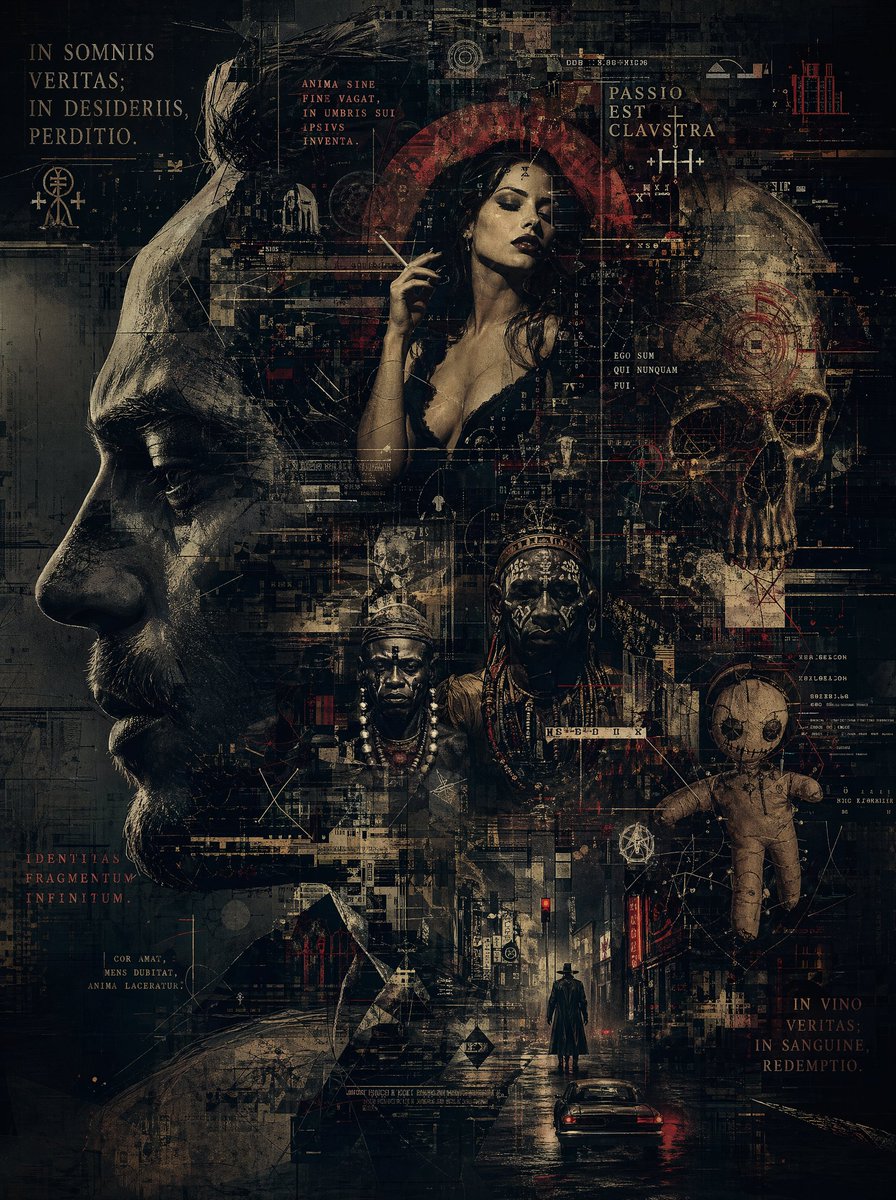 神秘赛博哥特拼贴海报