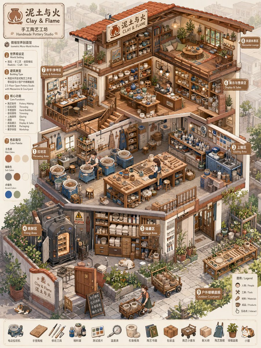 等轴测微观世界剖面档案