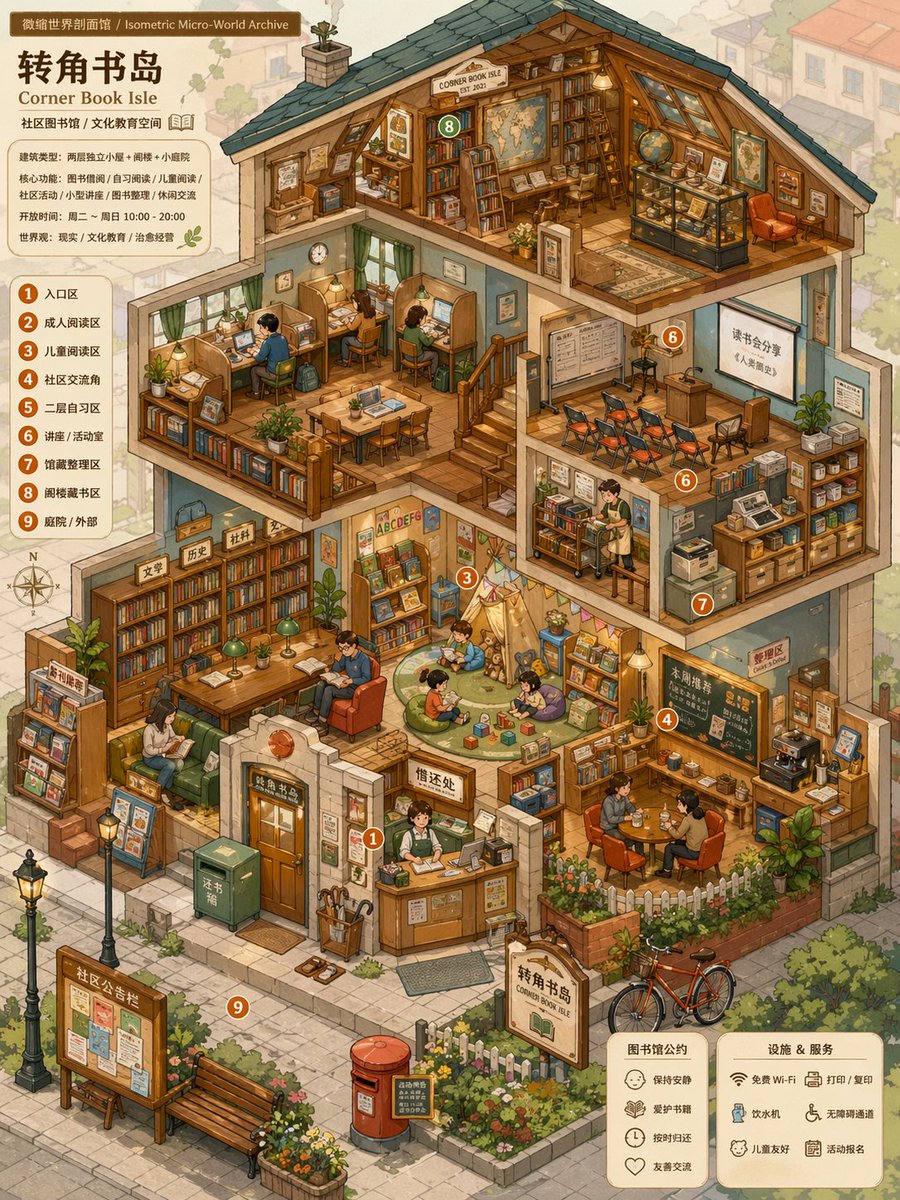 等轴测微观世界剖面档案