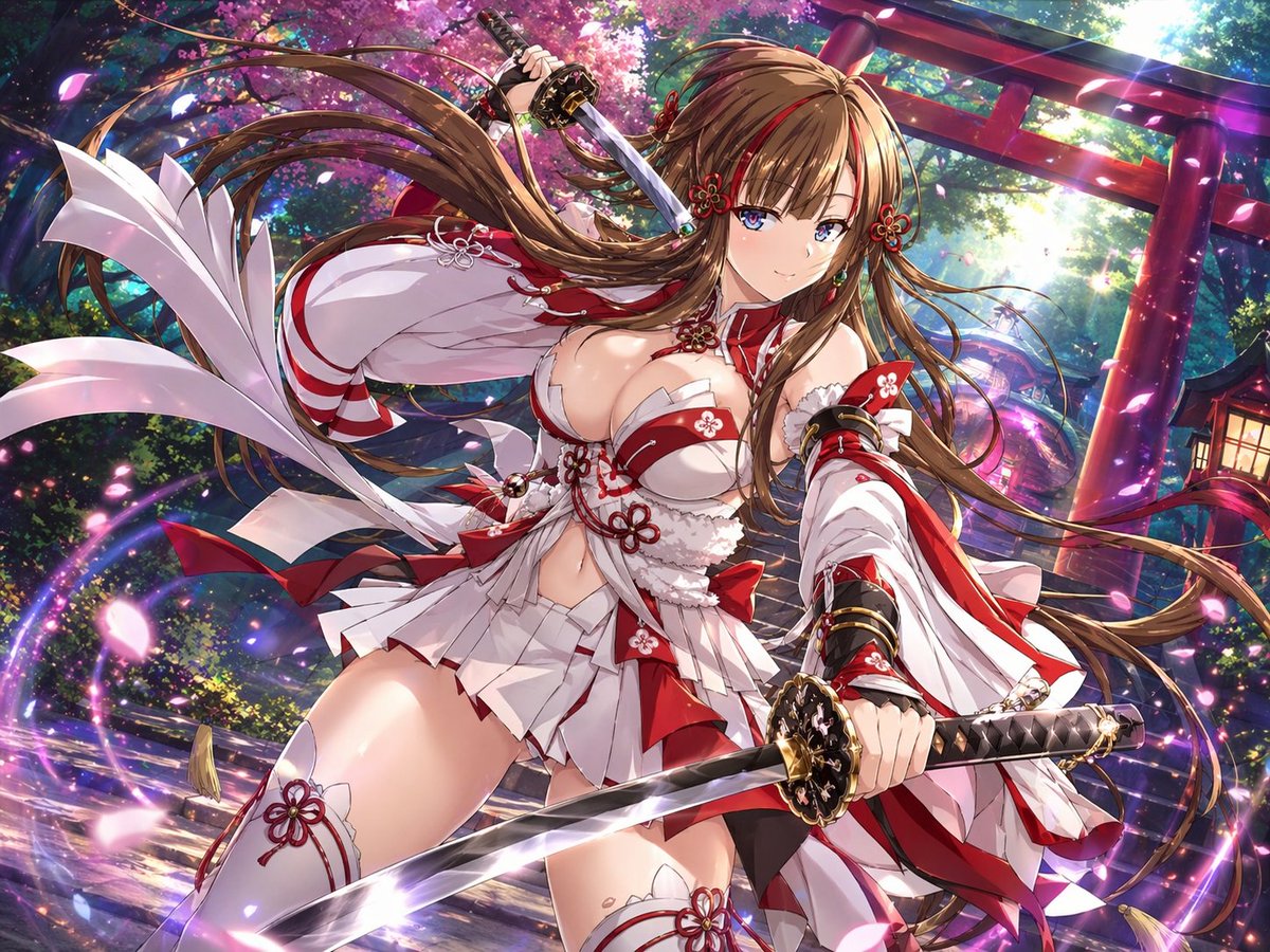 动漫巫女双刀流