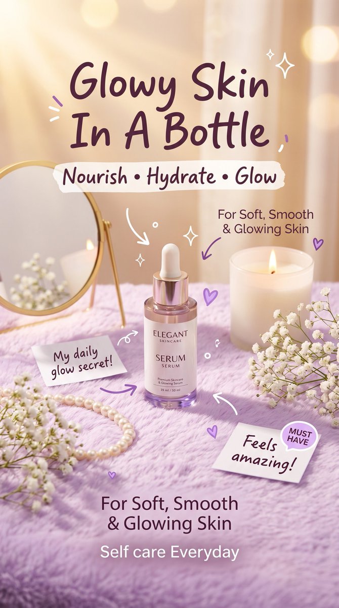 柔和色调奢华护肤广告