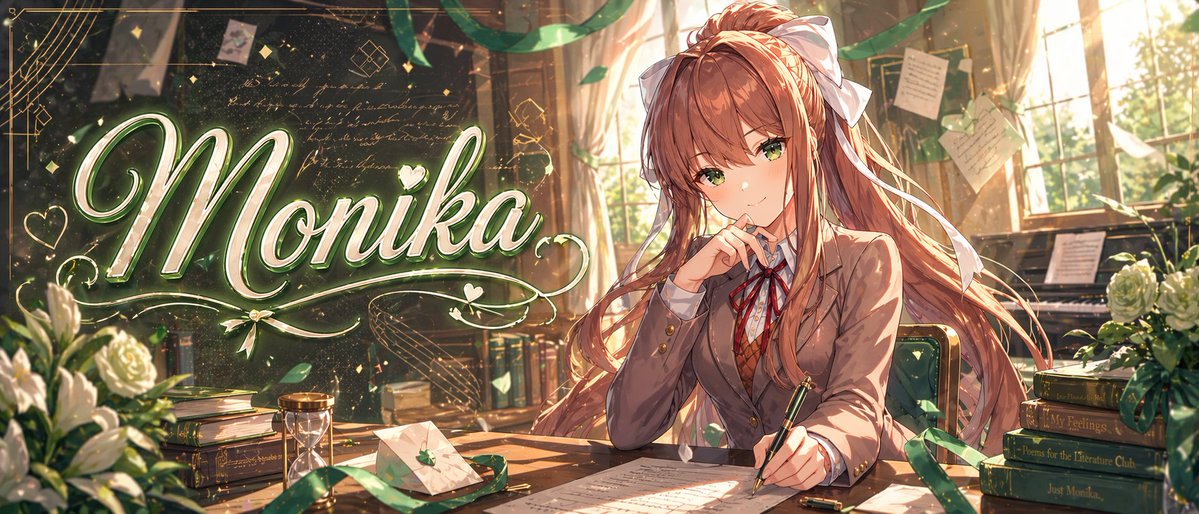 Monika 动漫横幅插画