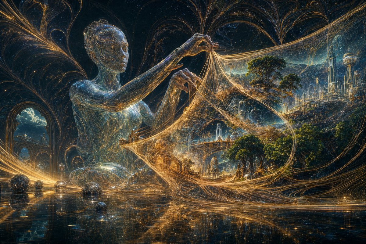 宇宙大厅中的玻璃现实编织者