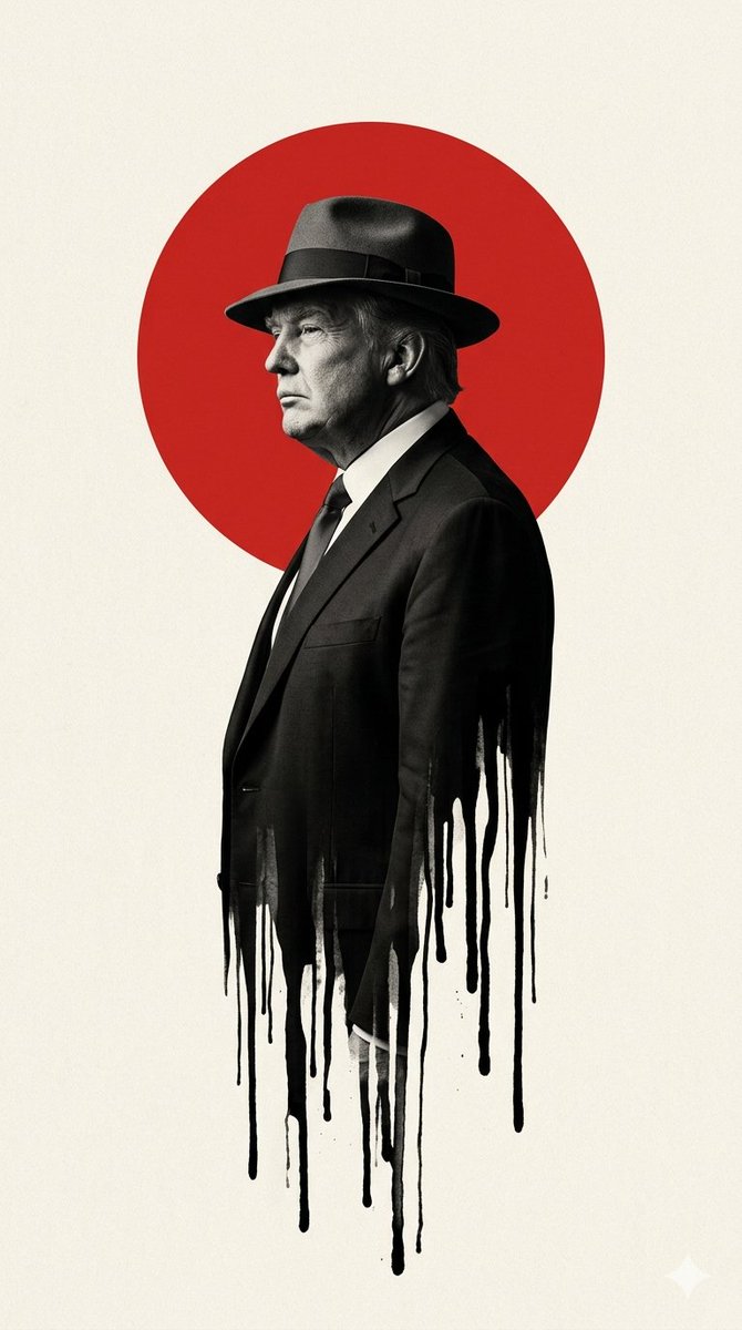 黑色电影风格红日男子海报