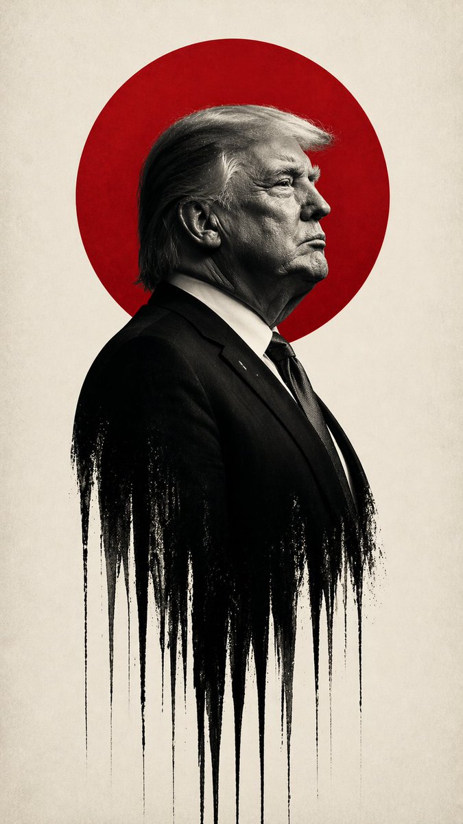 黑色电影风格红日男子海报