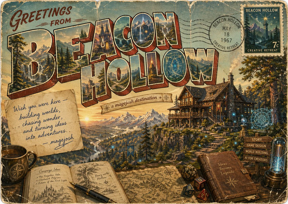 Beacon Hollow 复古奇幻明信片