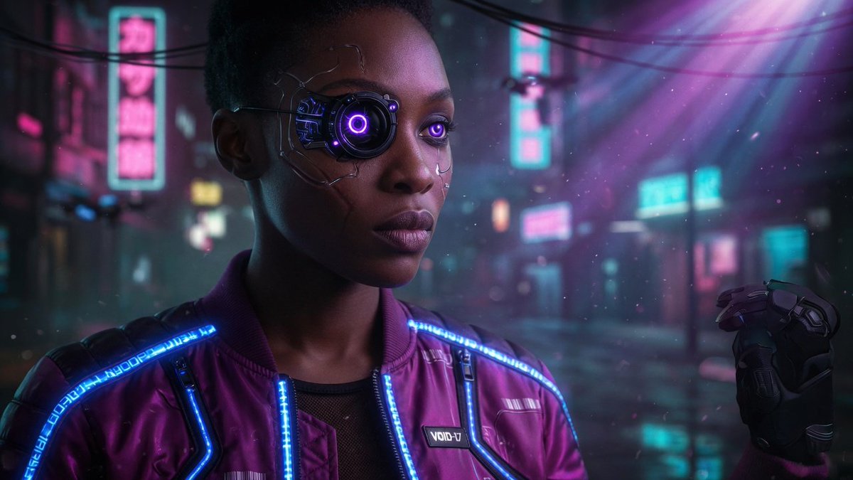 电影感赛博朋克女性肖像