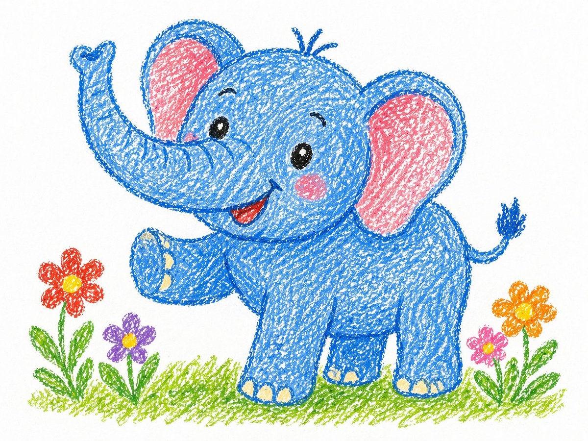 蜡笔画风格提示词