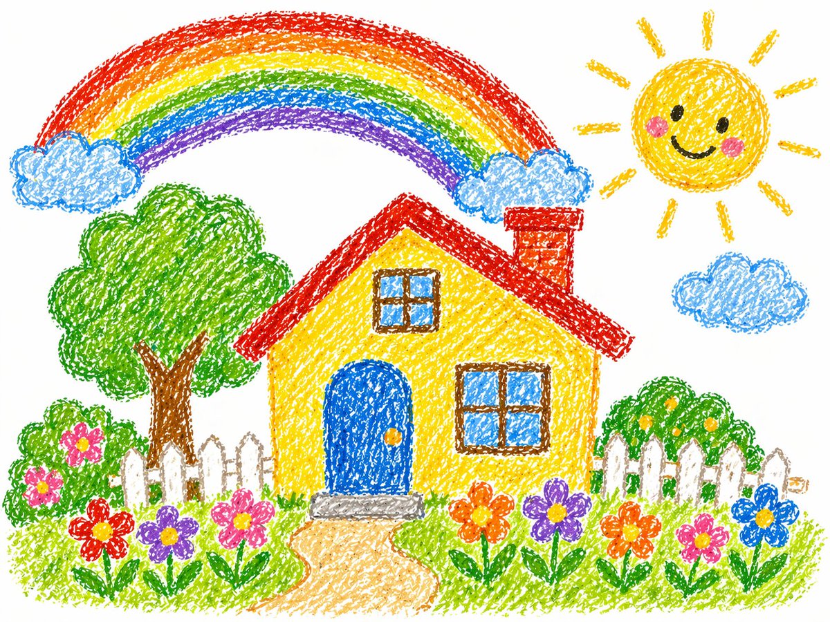 蜡笔画风格提示词