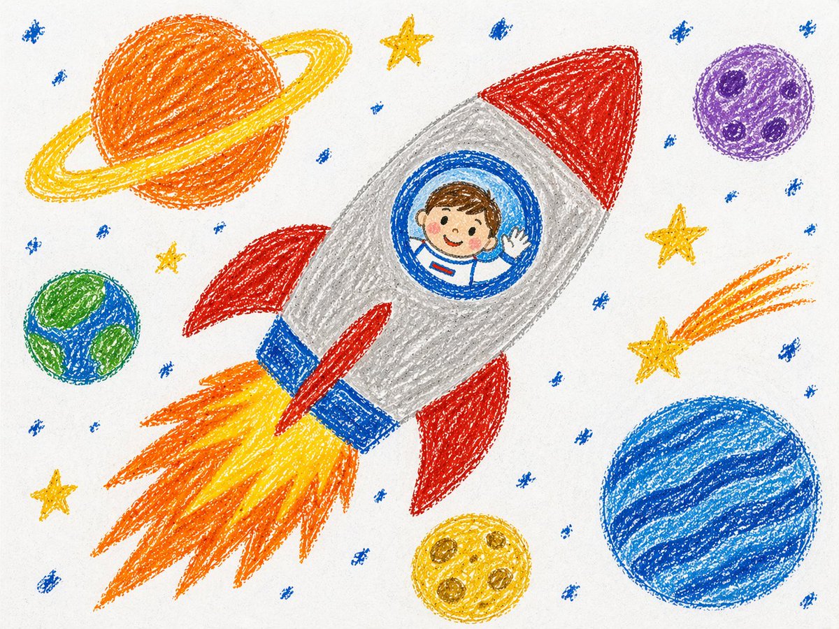 蜡笔画风格提示词