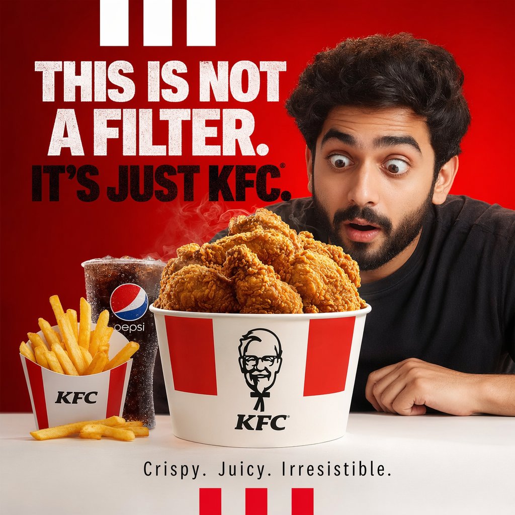 醒目的 KFC 食品广告海报
