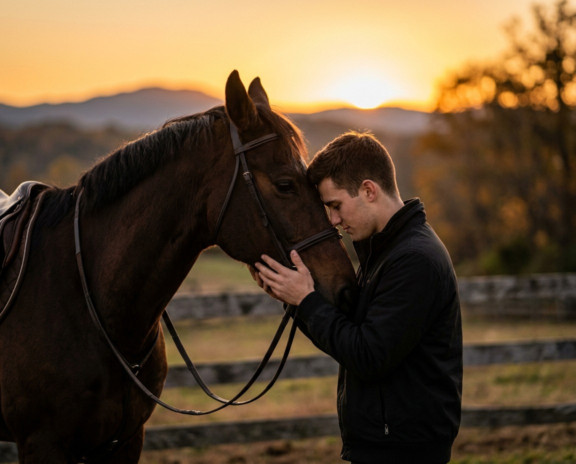 奢华日落马术肖像