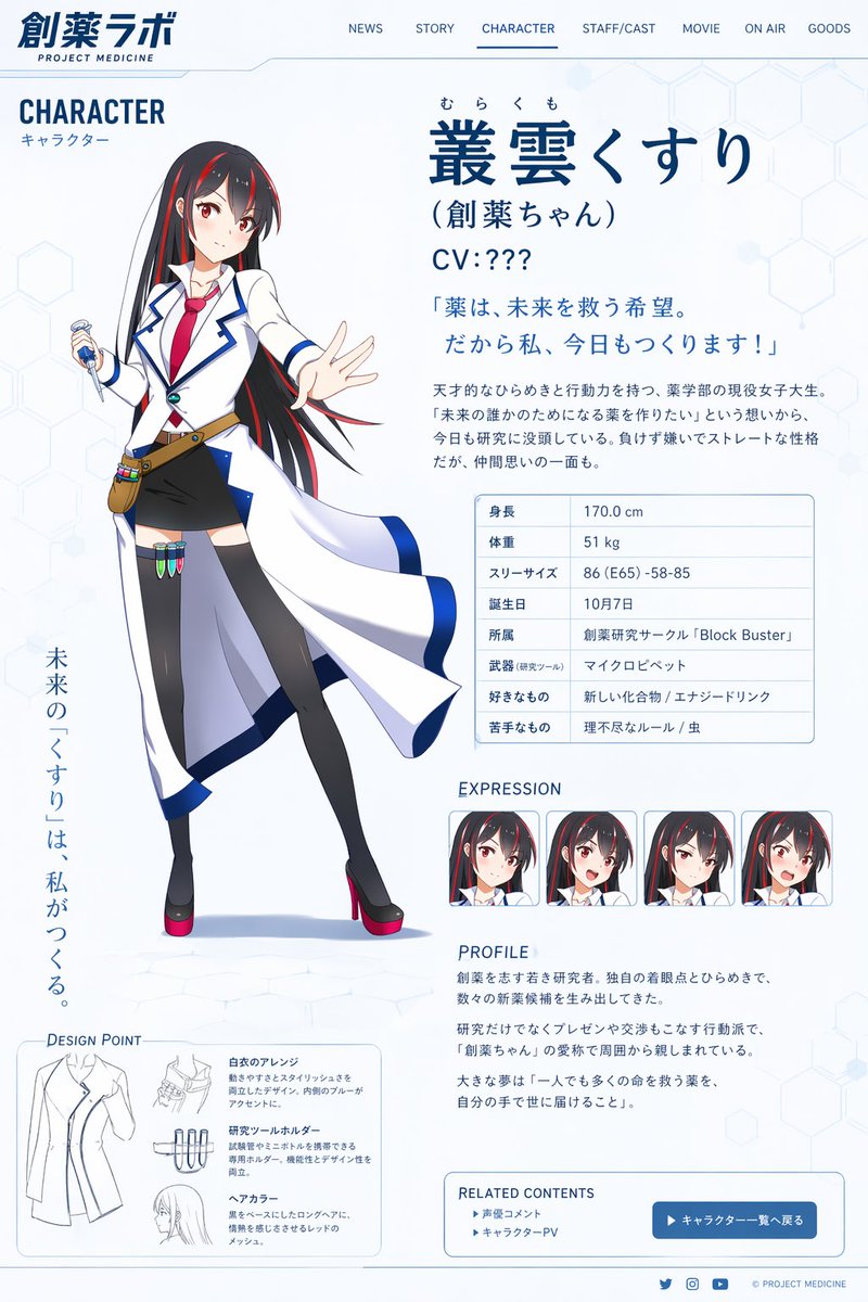 动漫角色资料网页设计模板