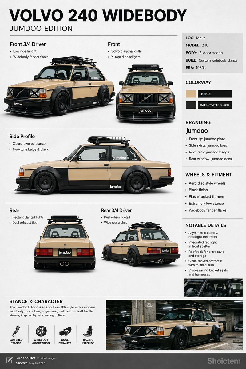 宽体 Volvo 240 规格项目