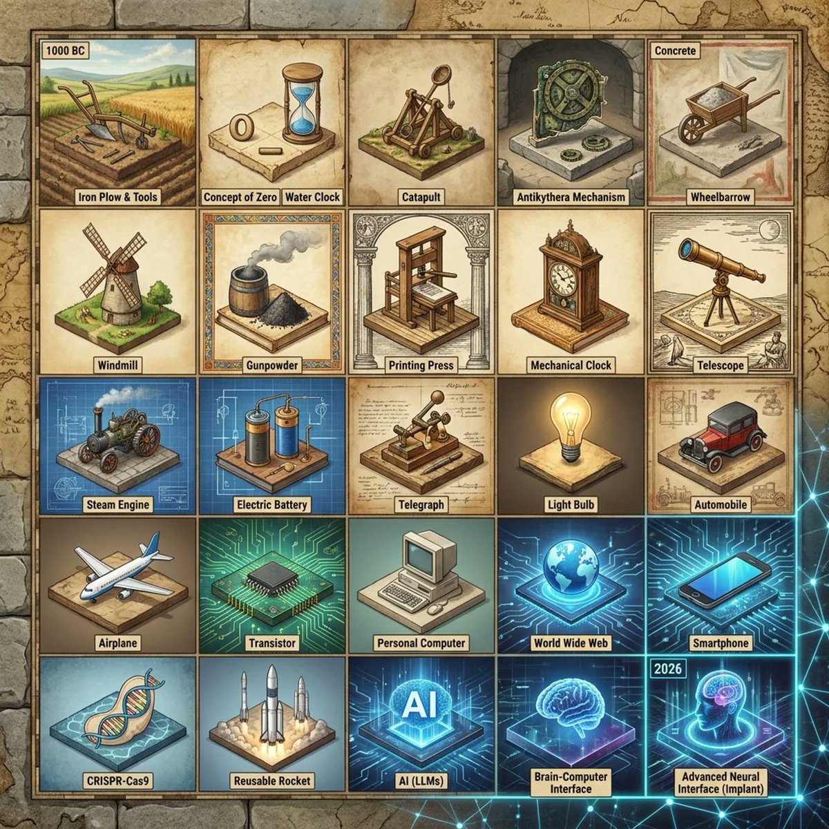 历史发明时间轴网格