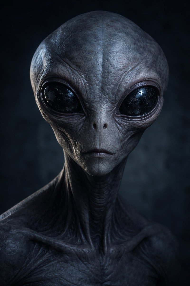 诡异的全身体外星人肖像