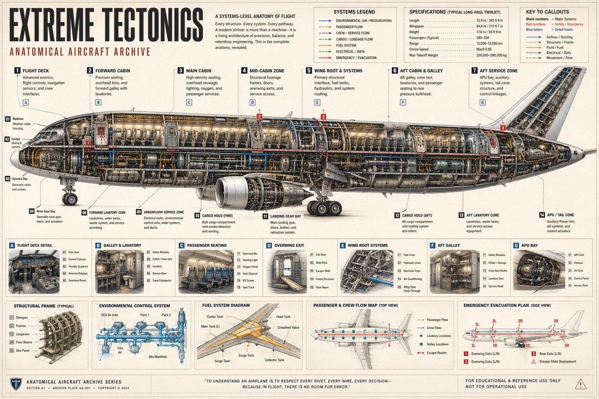 飞机剖面图档案海报