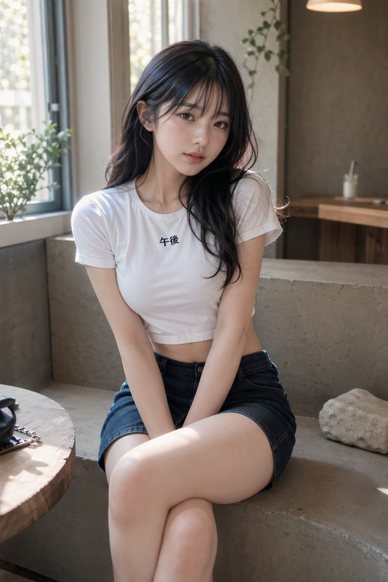 咖啡馆柔光年轻女性肖像