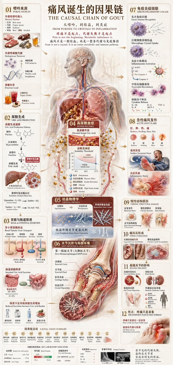 Chinese Medical Gout Infographic Poster