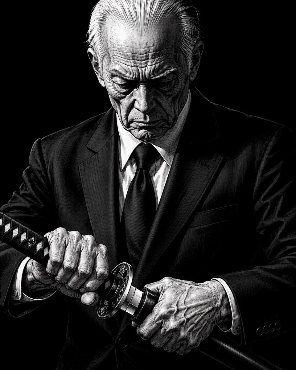 Elderly Yakuza Drawing Katana