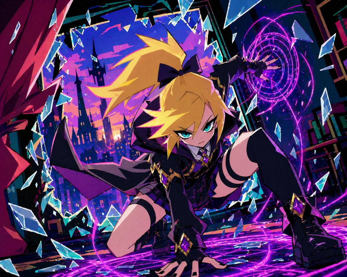 Dynamic Anime Magic Action Scene