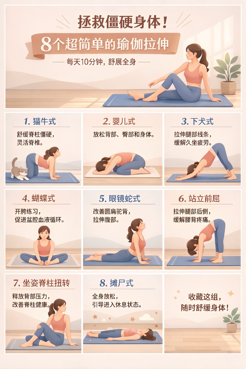 9-Panel Yoga Infographic Poster