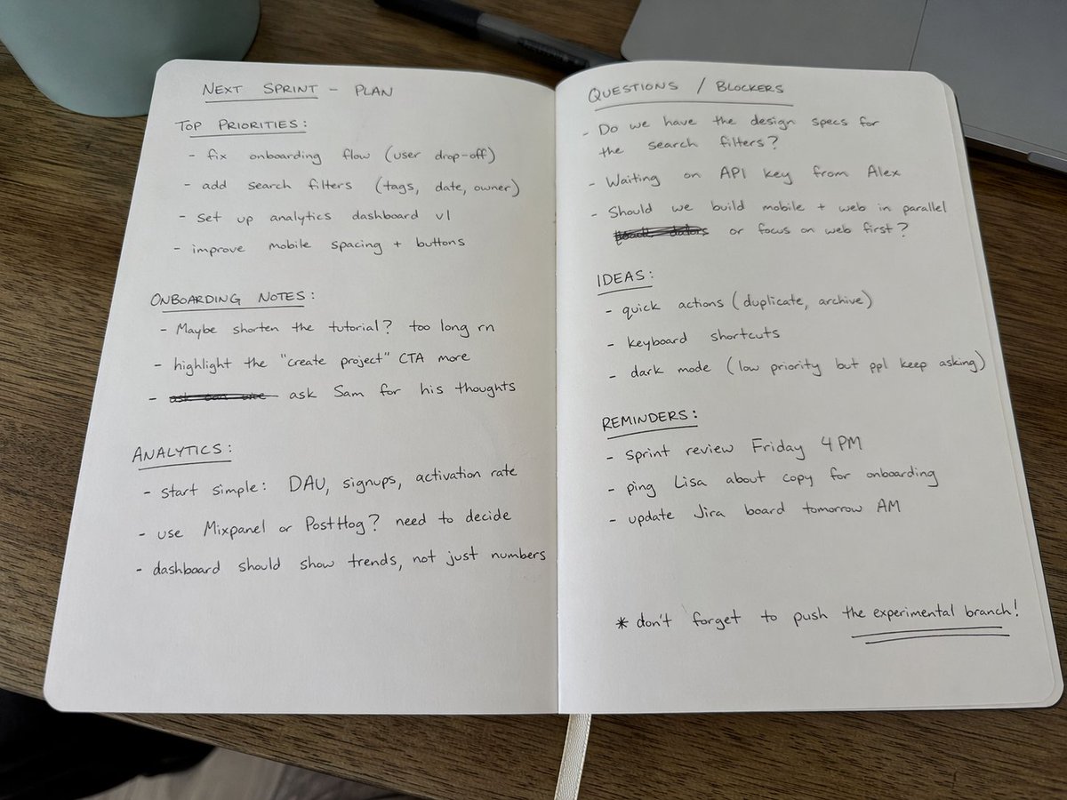 业余手写笔记本照片提示词