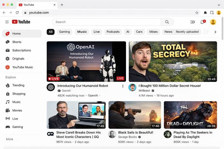 视频流媒体平台主页 UI