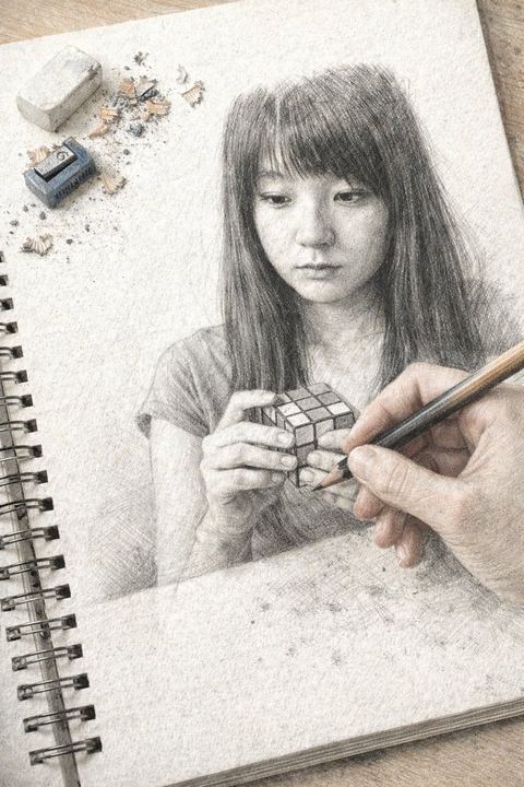 错视画风格速写绘图