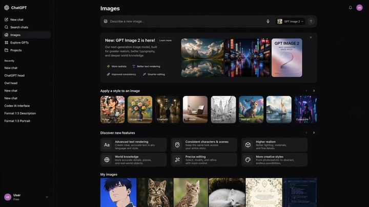 AI 图像生成器 UI 原型设计
