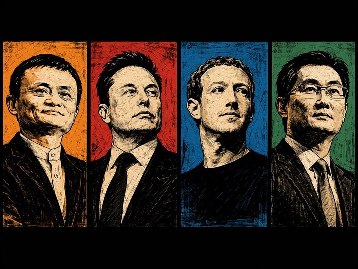 四联木刻版画风格肖像壁纸