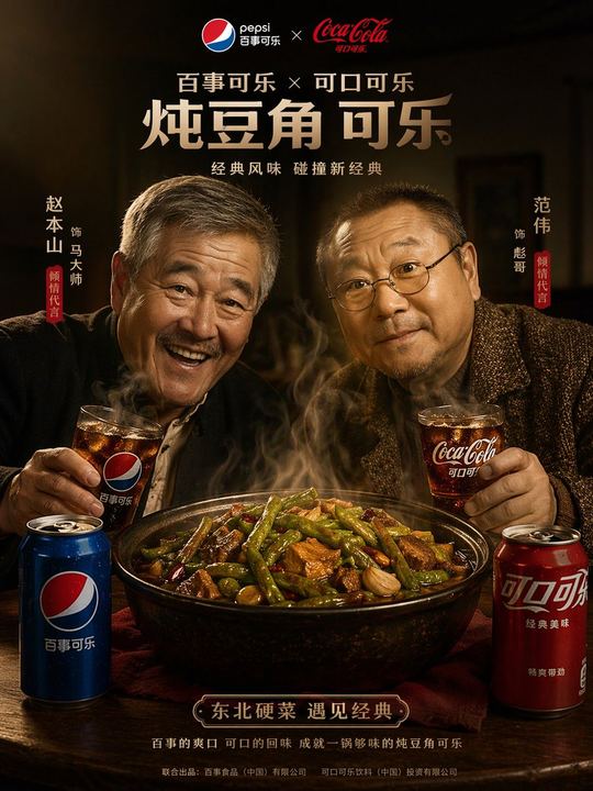 电影感餐饮联名海报