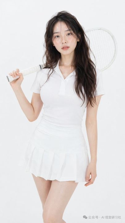 写实风格网球运动员摄影棚肖像