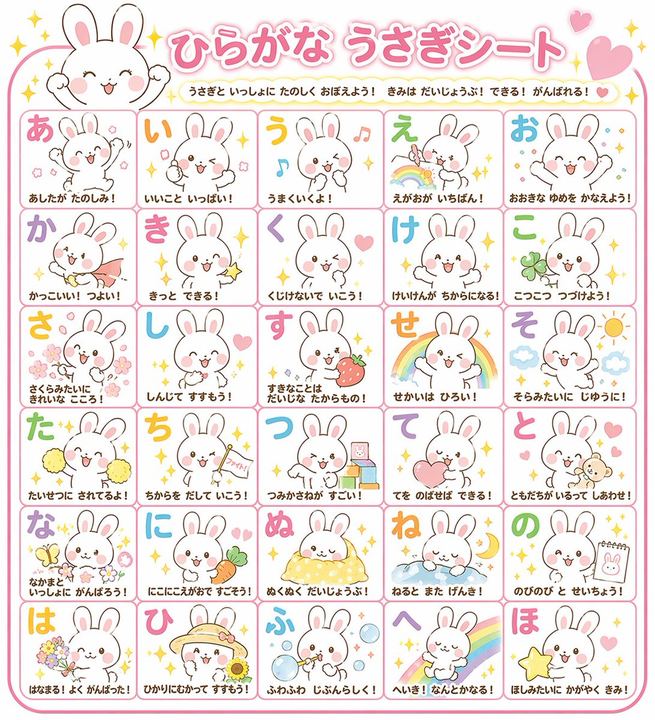 平假名学习表