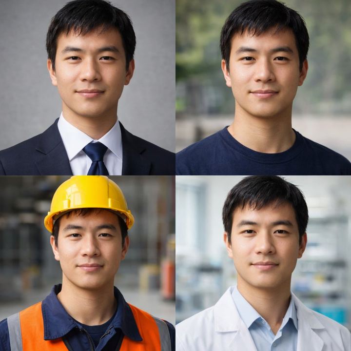 4-Panel Professional Avatar Grid