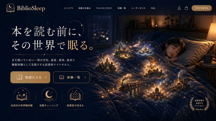 Magical Sleep Website Mockup