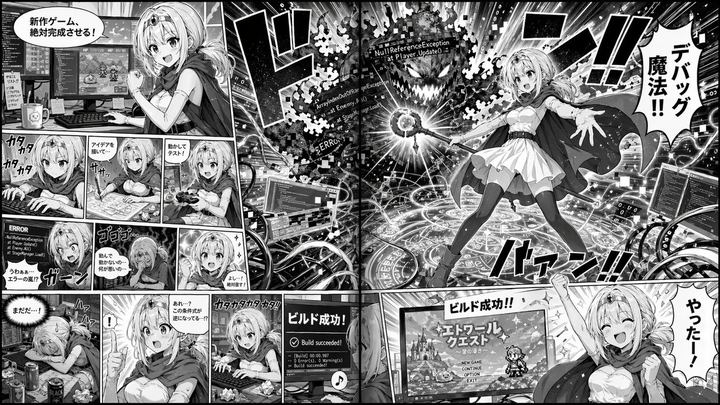 Manga Spread: Fantasy Game Developer