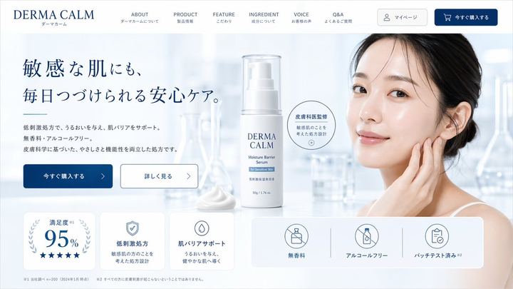 Skincare E-commerce Landing Page Mockup