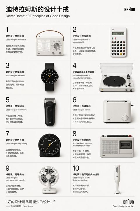 Dieter Rams 设计原则海报