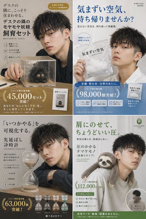 日式荒诞生活方式广告网格