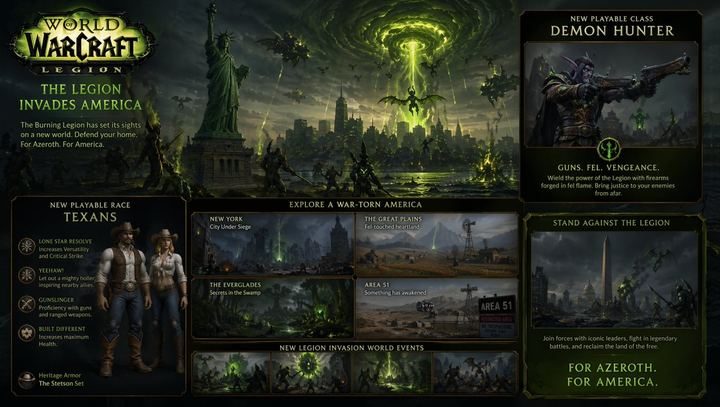 奇幻 MMO 美国入侵宣传海报